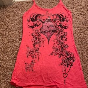 Heart rhinestone tank